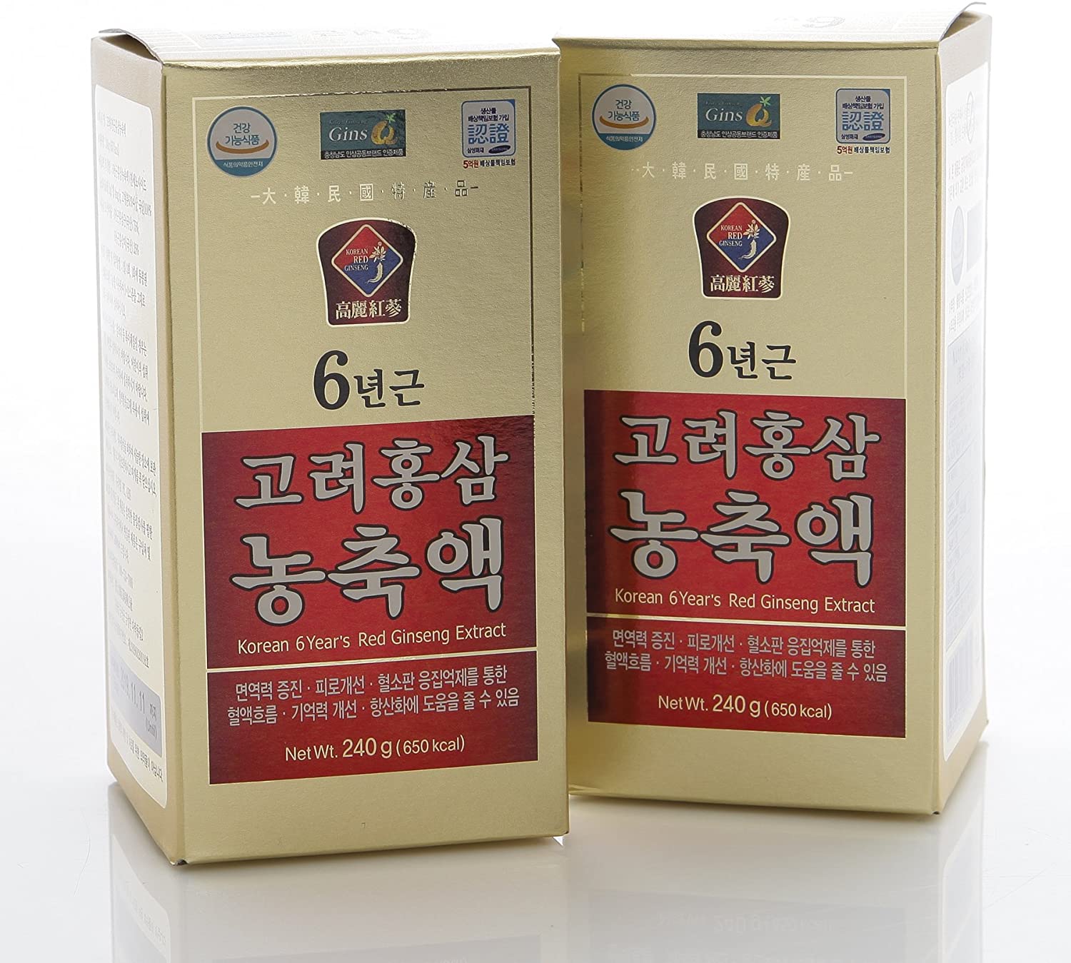 100% Pure Korean Red Ginseng Extracts Gold 6 years Roots 480g Health Supplements Foods Gifts