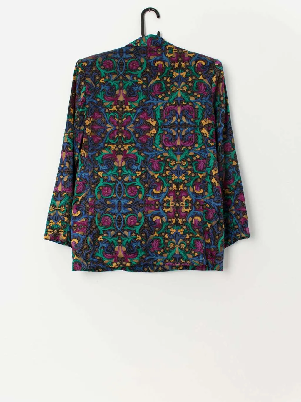 80s vintage silk jacket with multicoloured abstract pattern by Balla Valentina – Medium