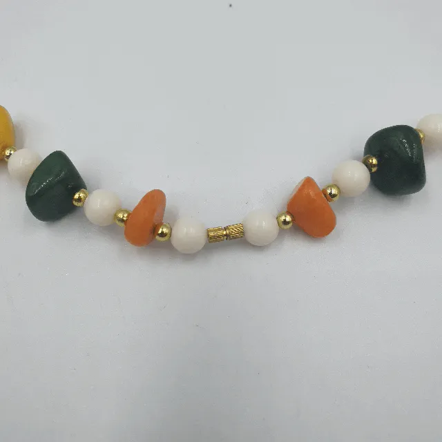  A Rare Special Holy Land Stones Necklace with Golden Spacers Very Unique Design natural Stones 70cm / 27.5 Inches Long - SPEC00