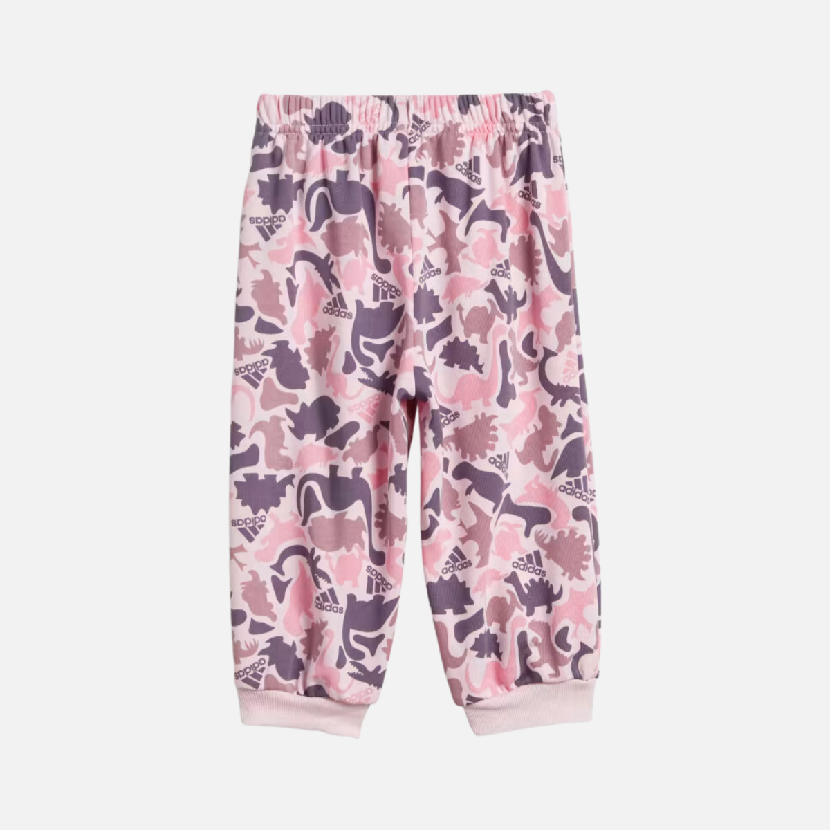 Adidas Dino Camo Allover Print Kids Unisex Jogger Set (0-4 Years) -Clear Pink/WhiteTara