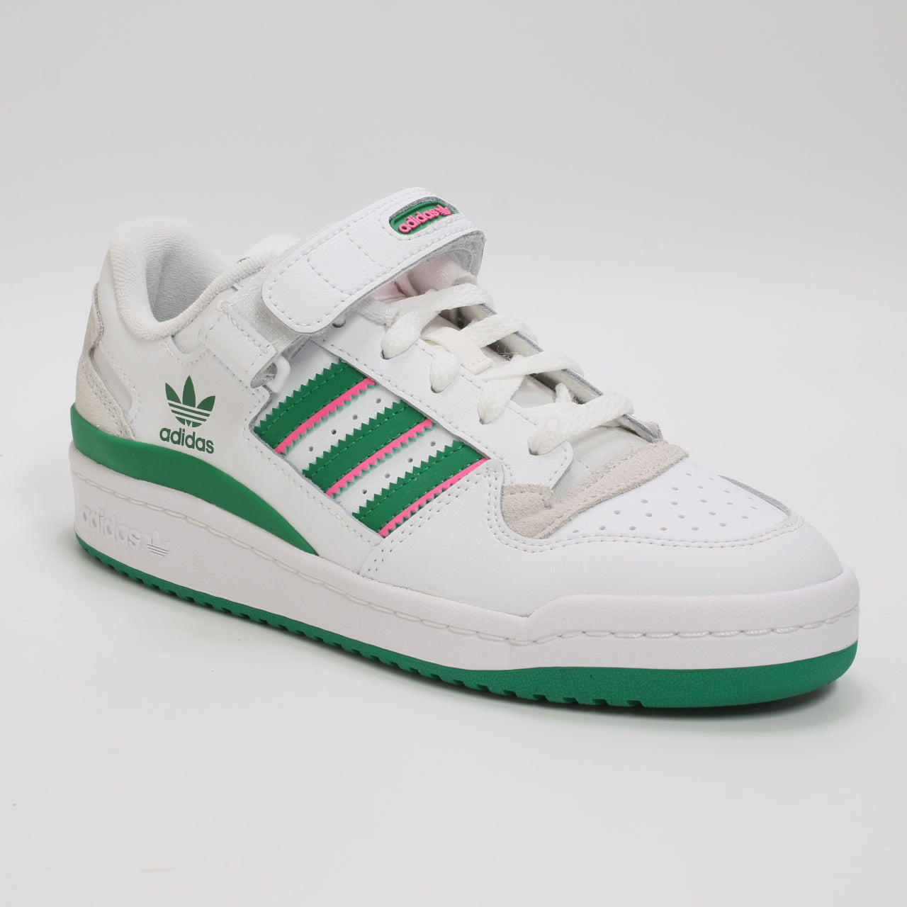 adidas Forum 84 Low White Greenlucid Pink Trainers