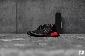 Adidas NMD R1 Core Black Red Velcro patches (GV8422)