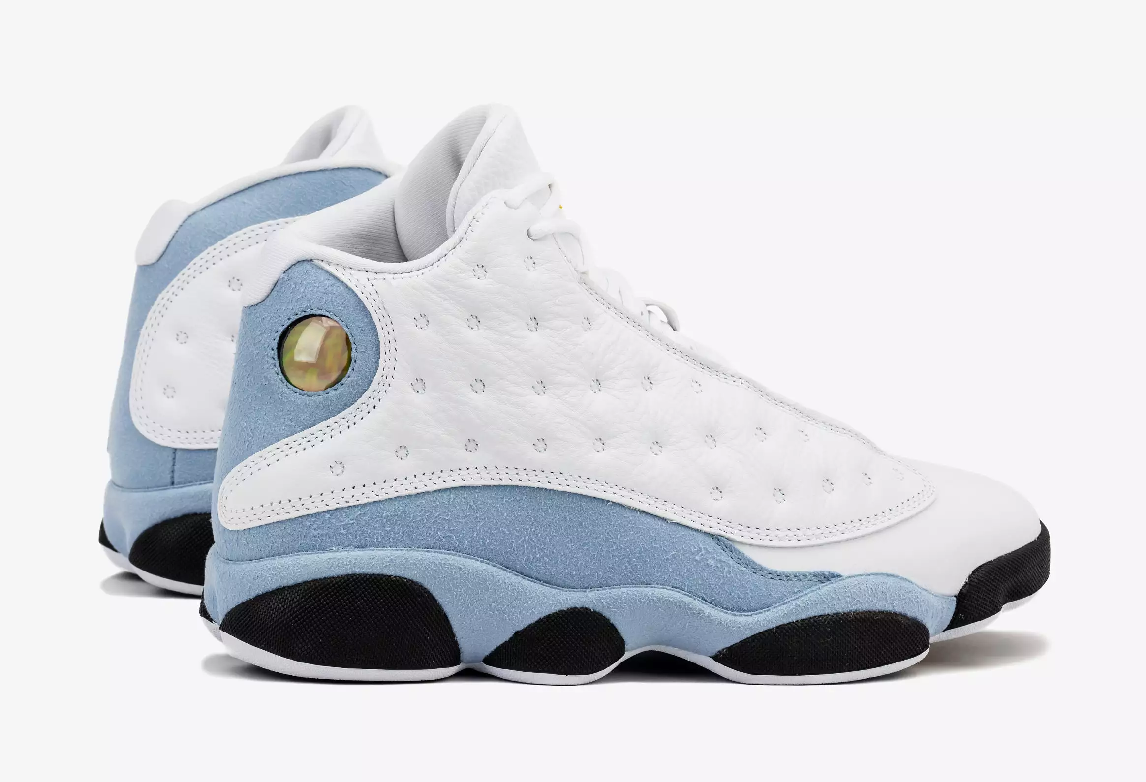 Air Jordan 13 Retro Blue Grey Mens Lifestyle Shoes (White/Yellow Ochre/Blue Grey/Black)