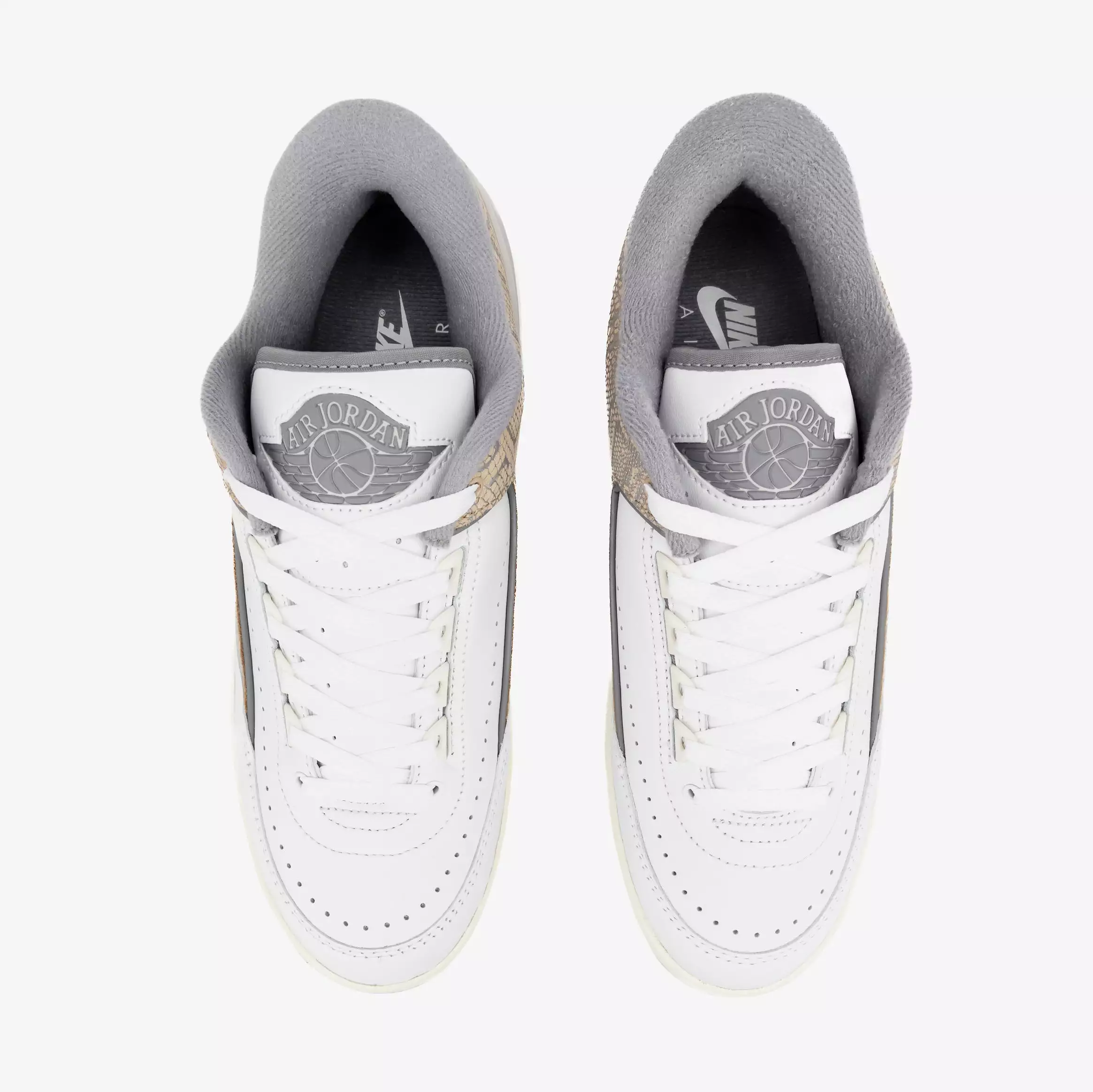 Air Jordan 2 Retro Low Python Mens Lifestyle Shoes (White/Cement Grey/Sanddrift/Neutral Grey/Sail)