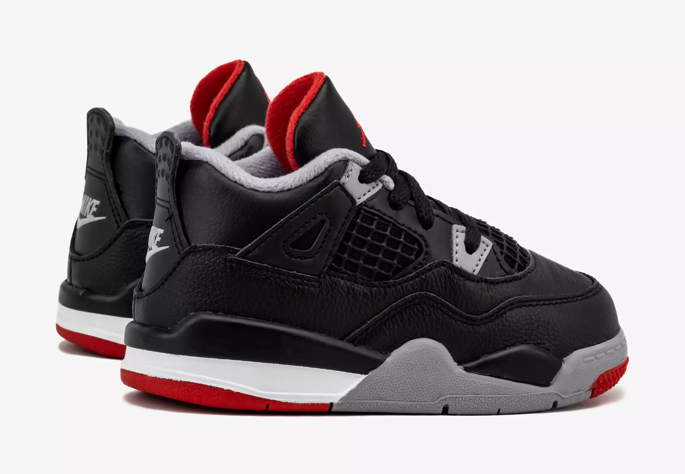 Air Jordan 4 Retro Bred Reimagined Infant Toddler Lifestyle Shoes (Black/Fire Red/Cement Grey)