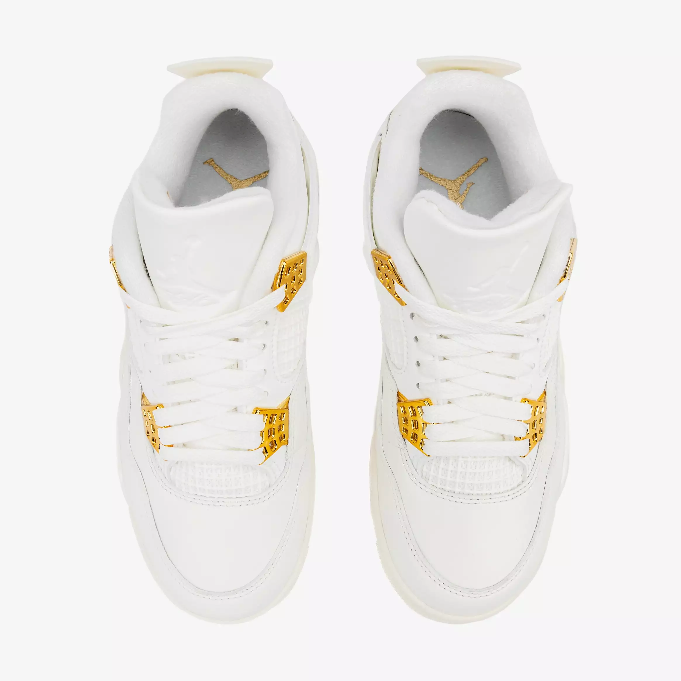 Air Jordan 4 Retro White and Gold Womens Lifestyle Shoes (Sail/Metallic Gold/Black) Limit One Per Customer