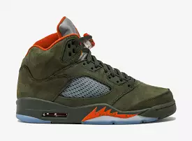 Air Jordan 5 Retro Olive Mens Lifestyle Shoes (Army Olive/Solar Orange)