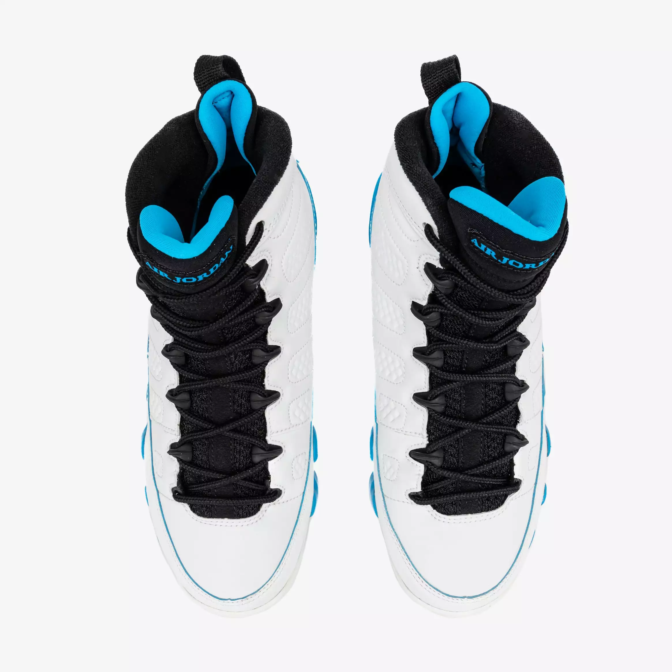 Air Jordan 9 Retro Powder Blue Grade School Lifestyle Shoes (Summit White/Black/Powder Blue)