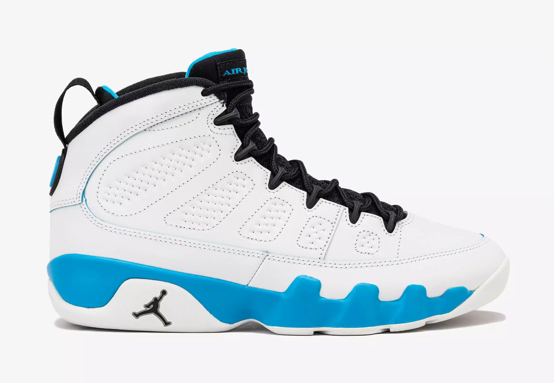 Air Jordan 9 Retro Powder Blue Mens Lifestyle Shoes (Summit White/Black/Powder Blue)