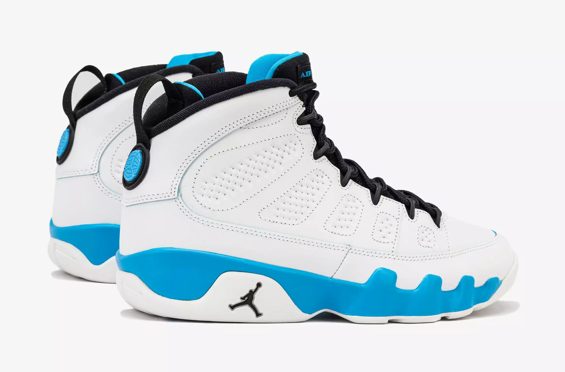 Air Jordan 9 Retro Powder Blue Mens Lifestyle Shoes (Summit White/Black/Powder Blue)