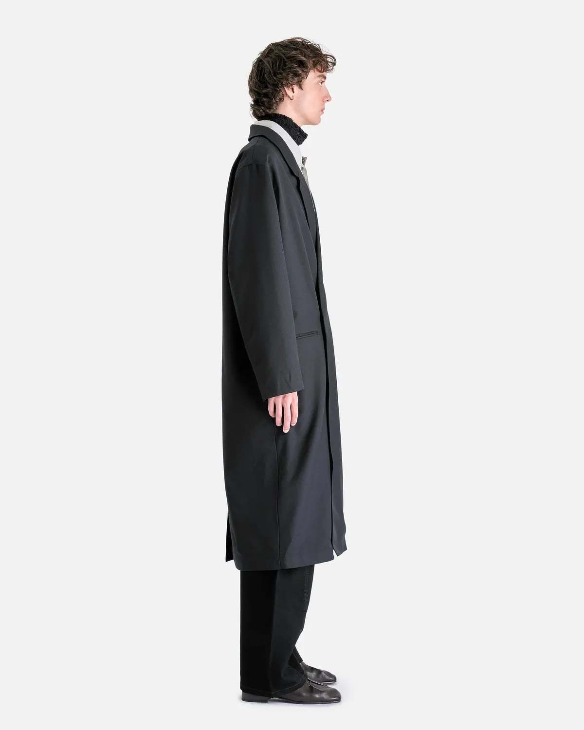 Asymmetric Coat - Marine Melange