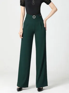 Ballroom Dance Costumes Dark Green Women's Polyester Pants Dance Dress