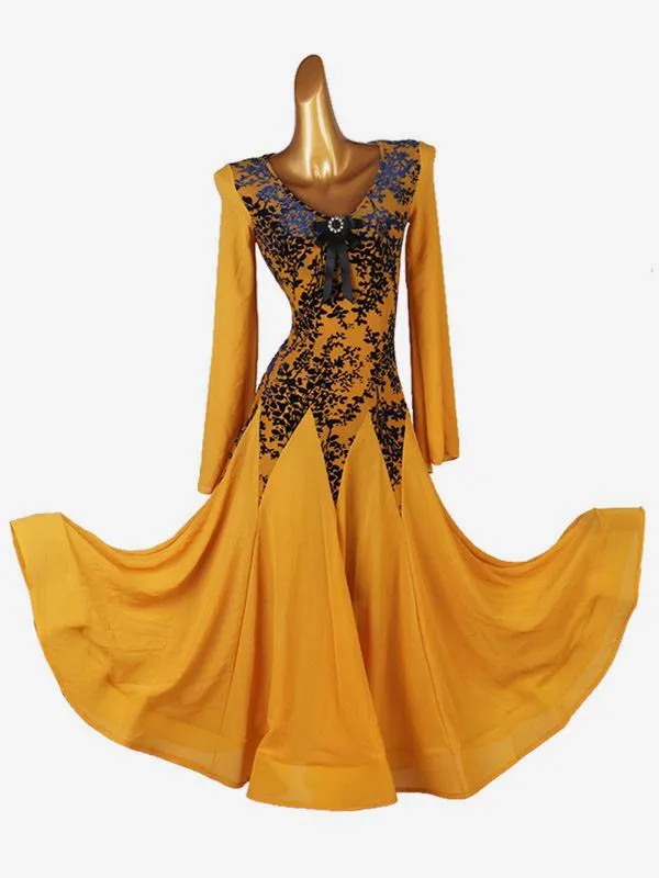 Ballroom Dance Costumes Orange Women's Lycra Spandex Dress Dance Wear