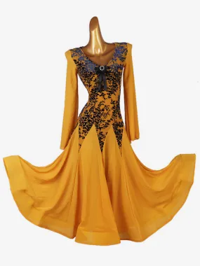 Ballroom Dance Costumes Orange Women's Lycra Spandex Dress Dance Wear