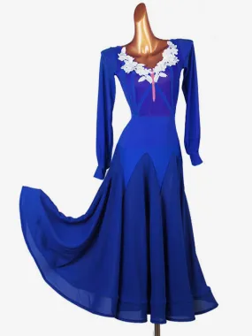 Ballroom Dance Dress Costumes Royal Blue Women's Lycra Spandex Dress