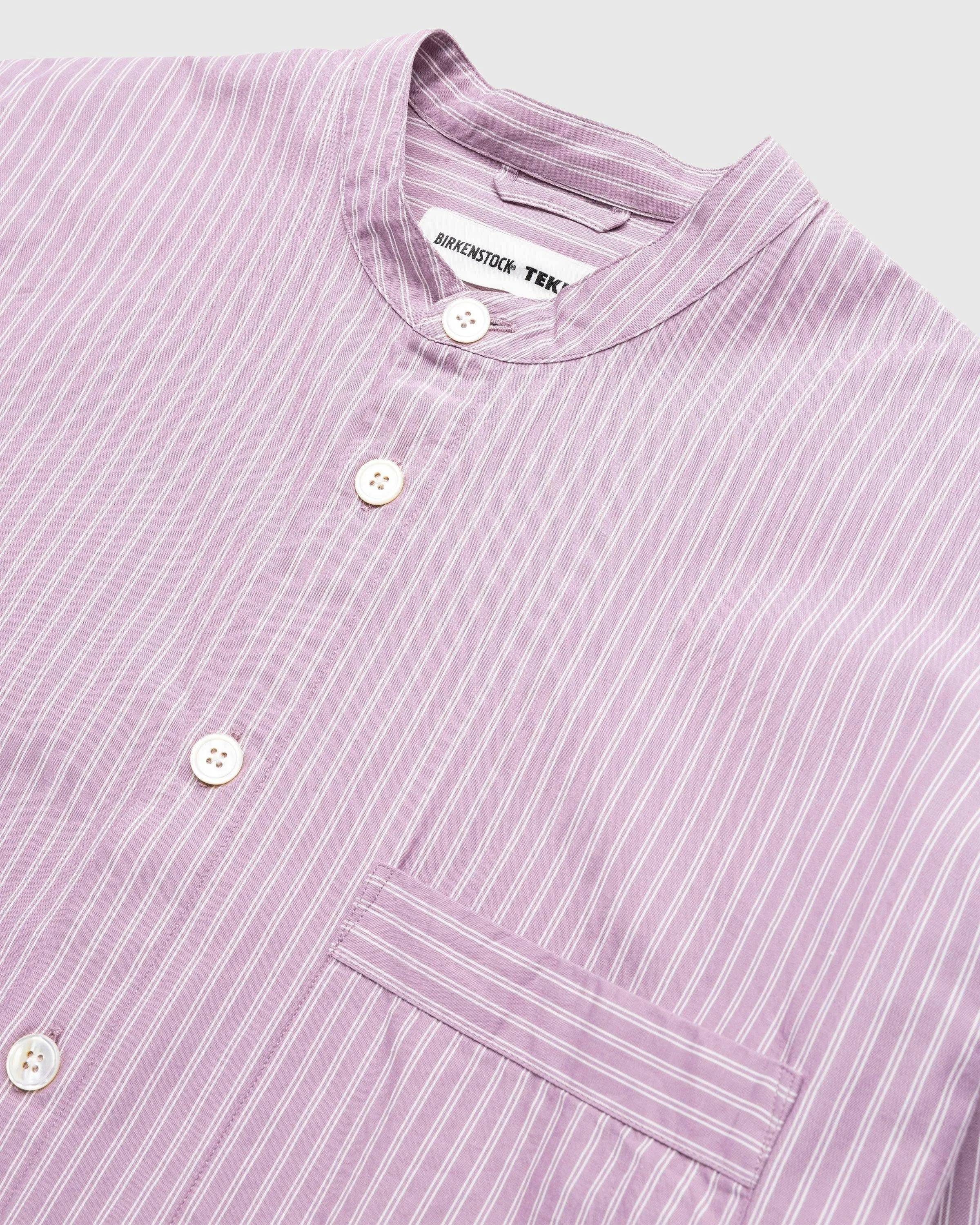 Birkenstock x Tekla – Poplin Pyjama Shirt Mauve Stripes | Highsnobiety Shop