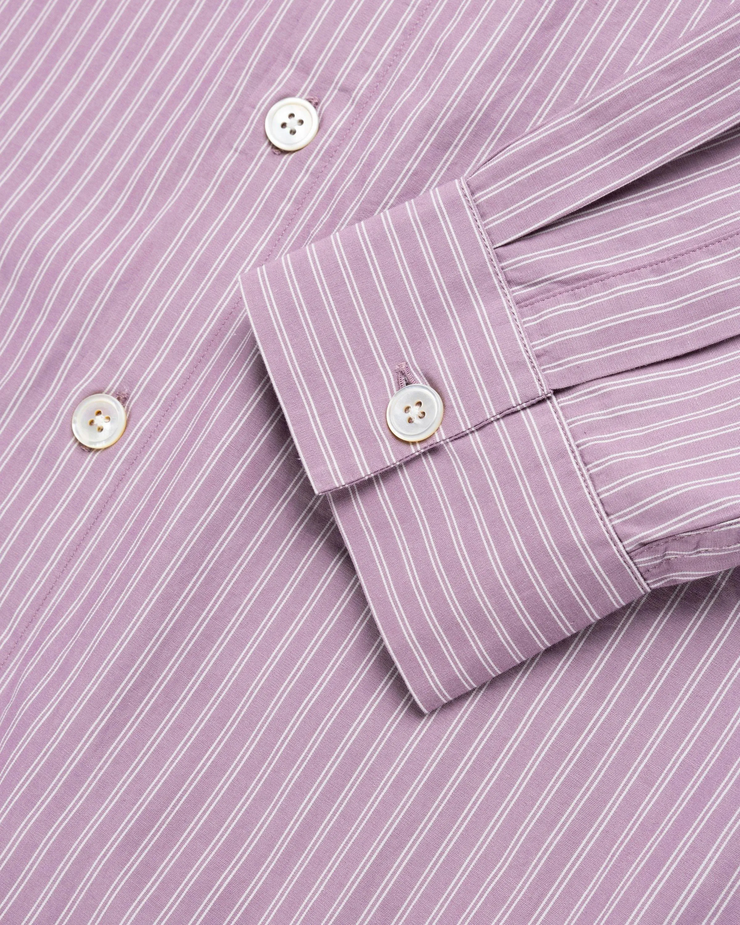 Birkenstock x Tekla – Poplin Pyjama Shirt Mauve Stripes | Highsnobiety Shop