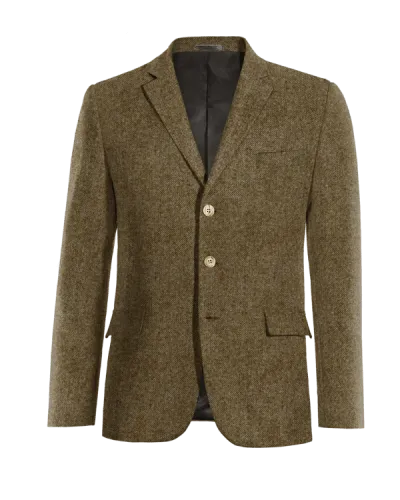  Blazer marrón de donegal tweed esencial de 3 botones