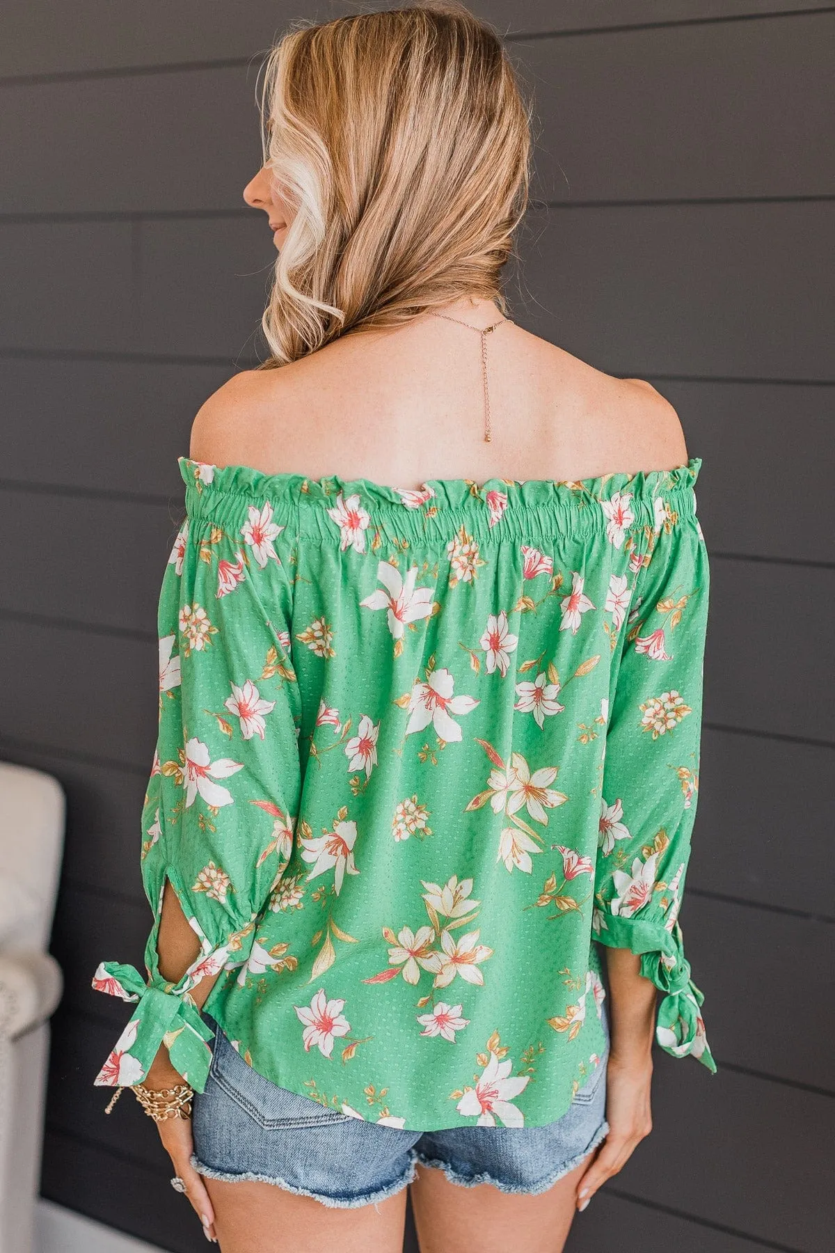 Breath Of Fresh Air Floral Blouse- Green