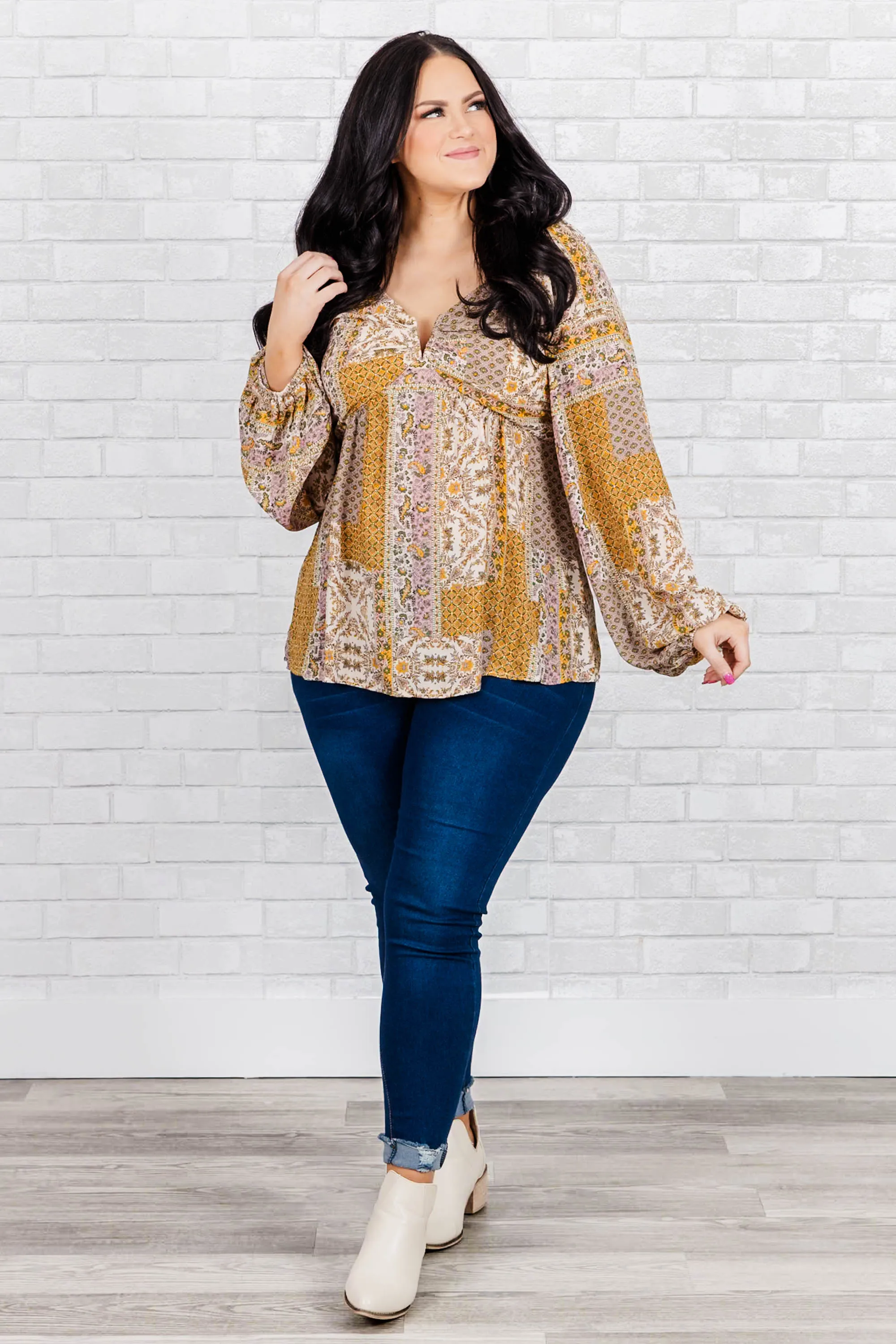 Buy Myself Flowers Blouse, Beige