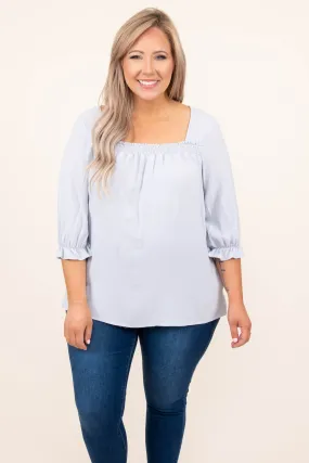 Called To Mind Blouse, Light Blue