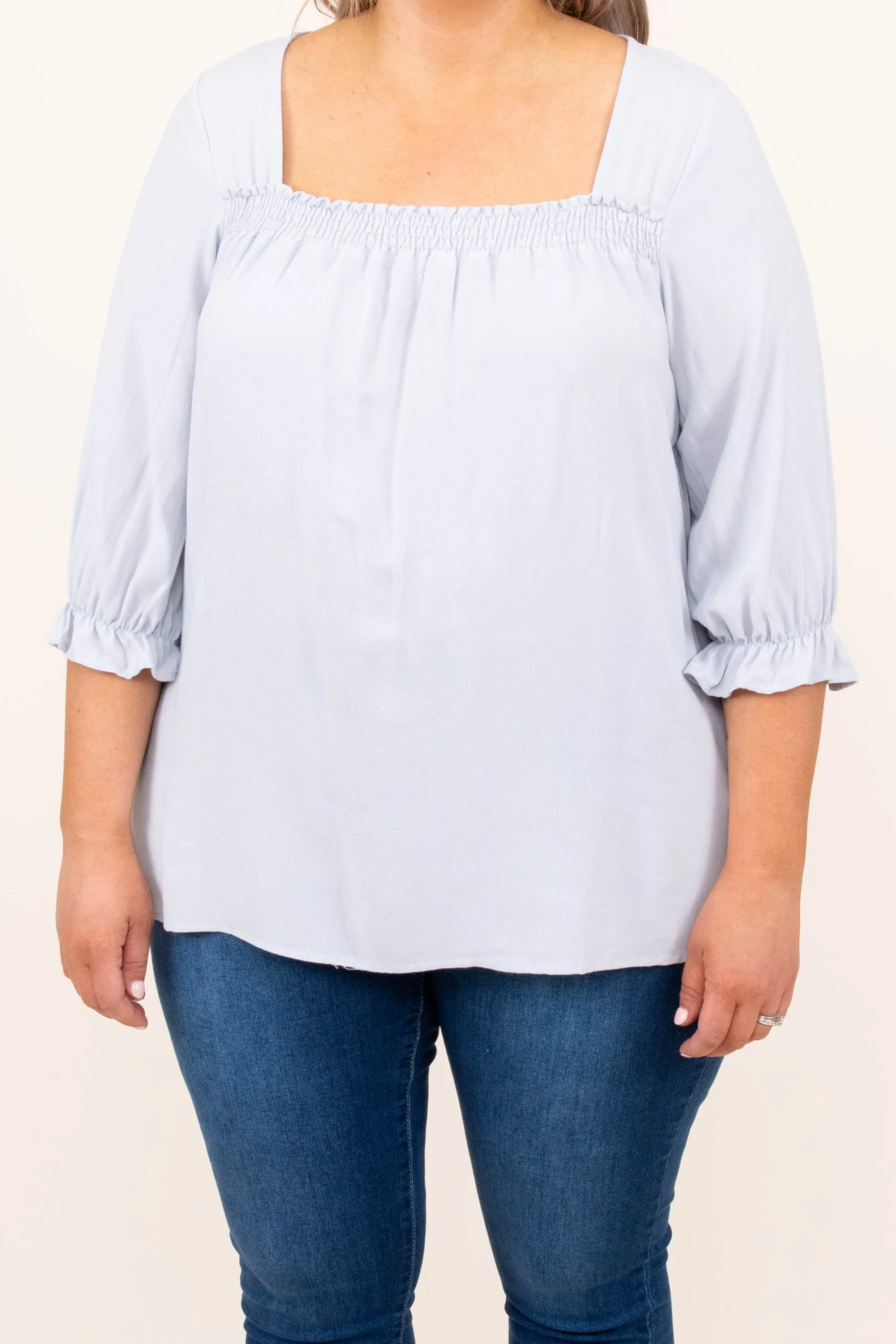 Called To Mind Blouse, Light Blue