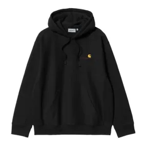 Carhartt WIP American Script Hoody Black, 80/20% Cotton/Polyester Sweat, 12.4 oz, loose fit, brushed, adjustable hood, kangaroo 