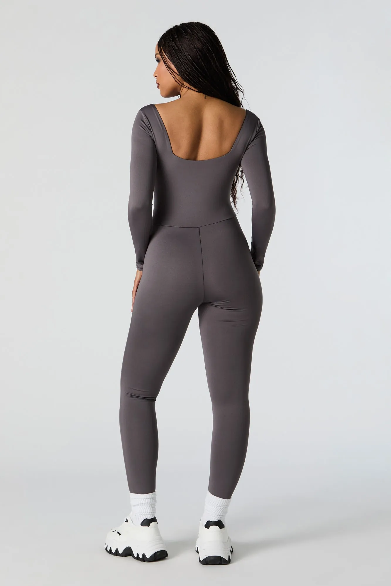 Contour Square Neck Long Sleeve Jumpsuit