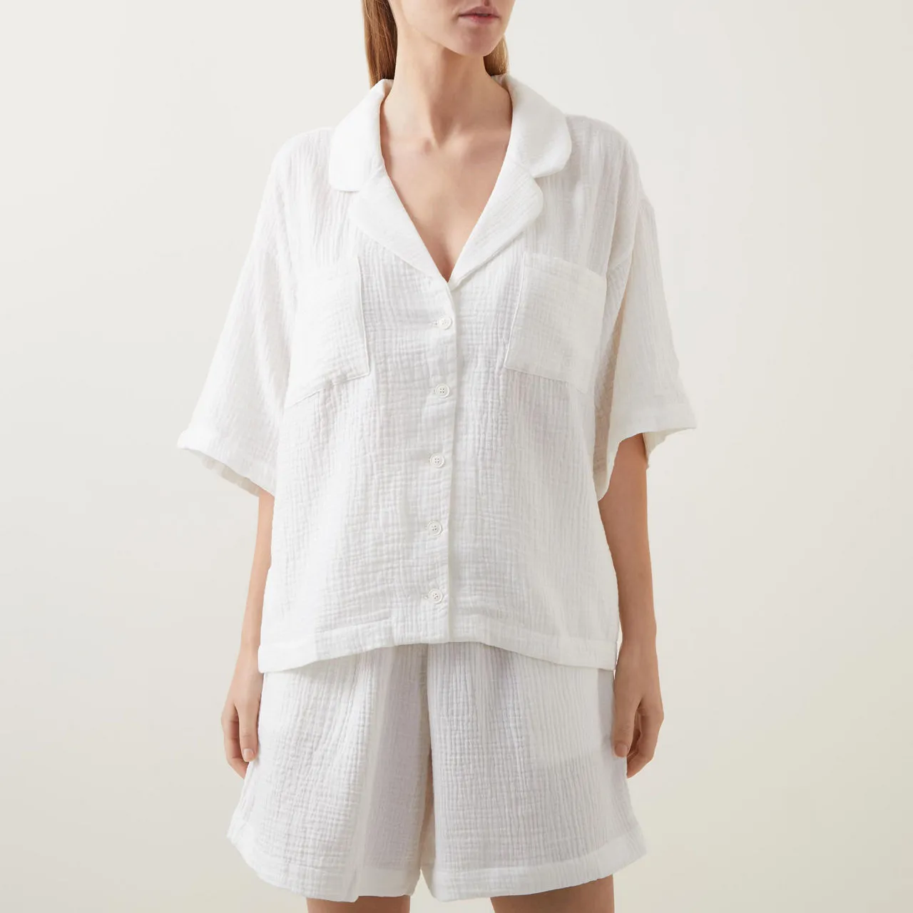 COTONE COLLECTION The Sustainable Edit Set My Arms Free Pyjama Top - Ivory