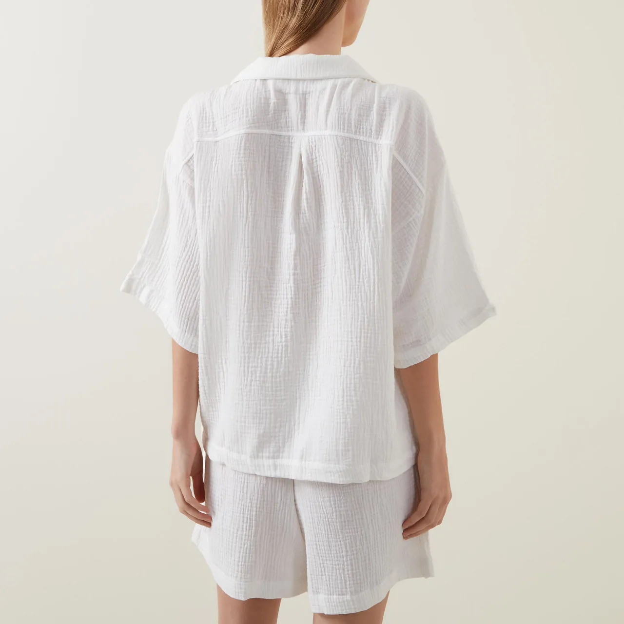 COTONE COLLECTION The Sustainable Edit Set My Arms Free Pyjama Top - Ivory