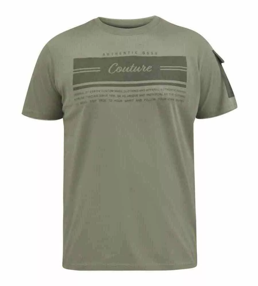 D555 Mens Couture Printed T-Shirt With Sleeve Pocket (YARWELL)