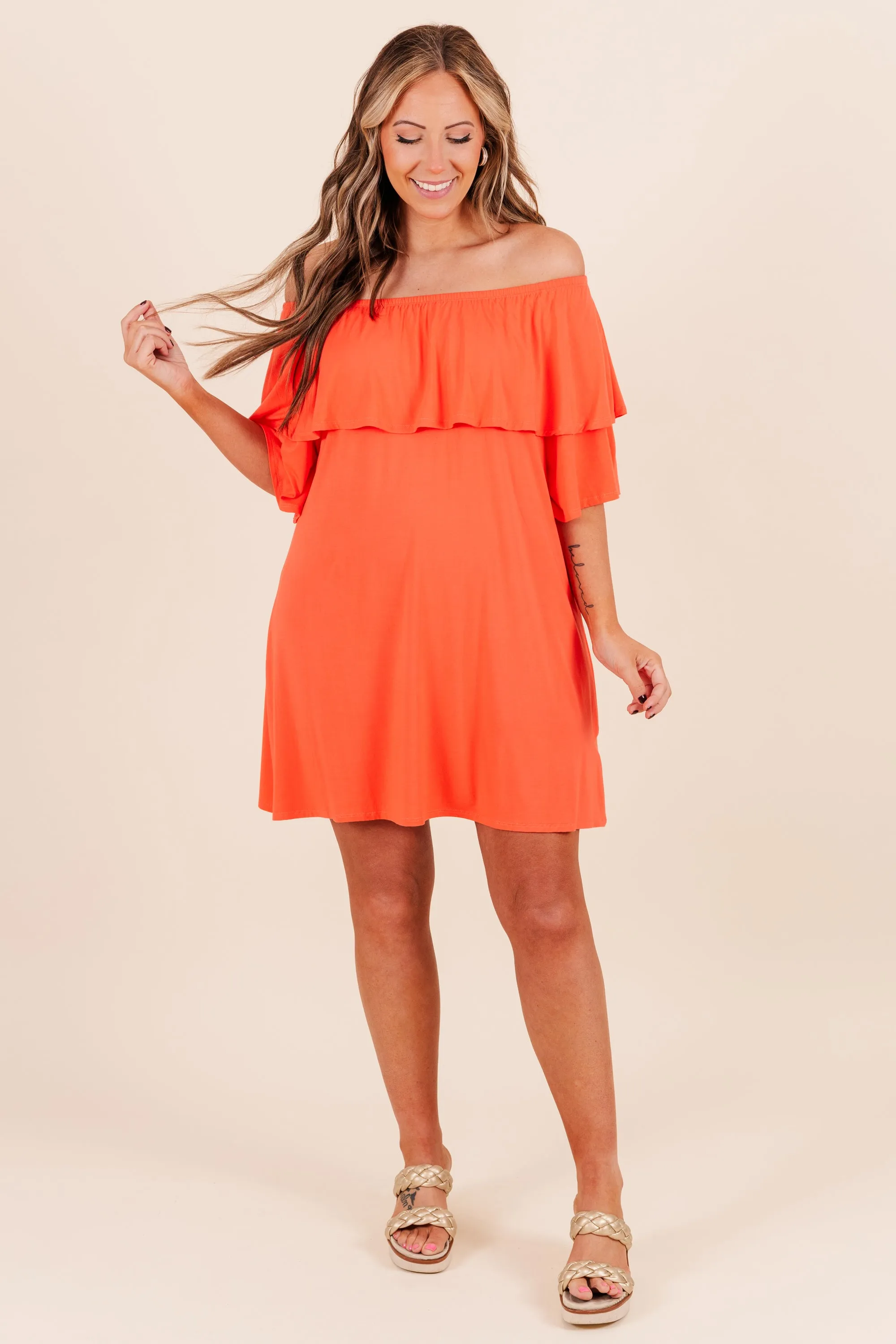 Dance With Me Dress, Hot Orange