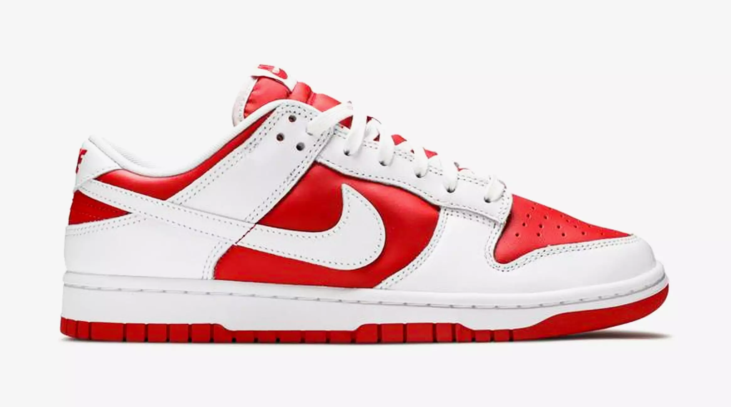 Dunk Low Championship Red Grade School Lifestyle Shoes (White/Red)