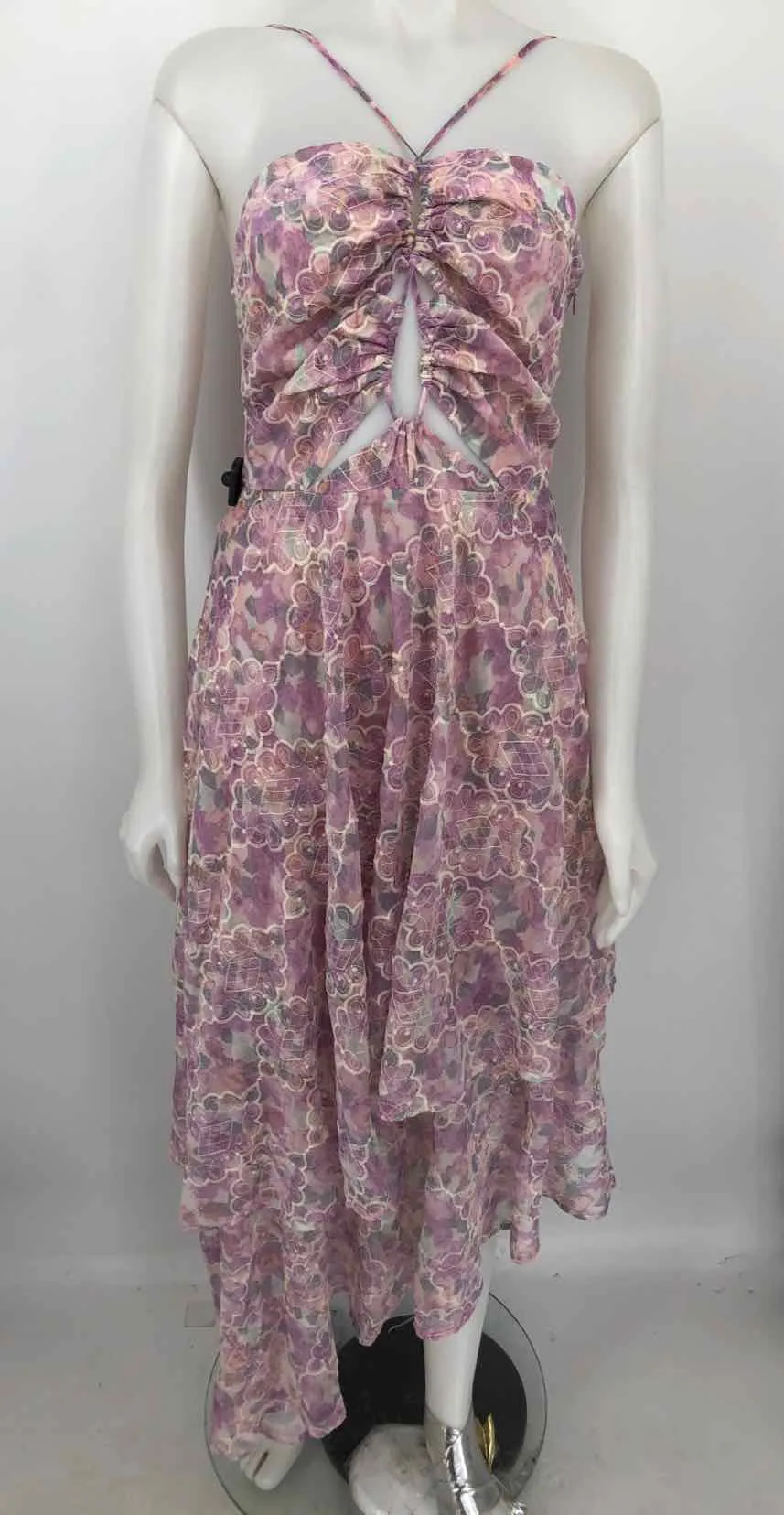 ELLIATT Pink Lilac Embroidered Halter Size MEDIUM (M) Dress