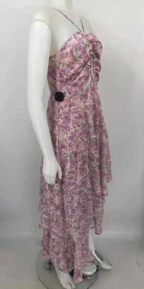 ELLIATT Pink Lilac Embroidered Halter Size MEDIUM (M) Dress