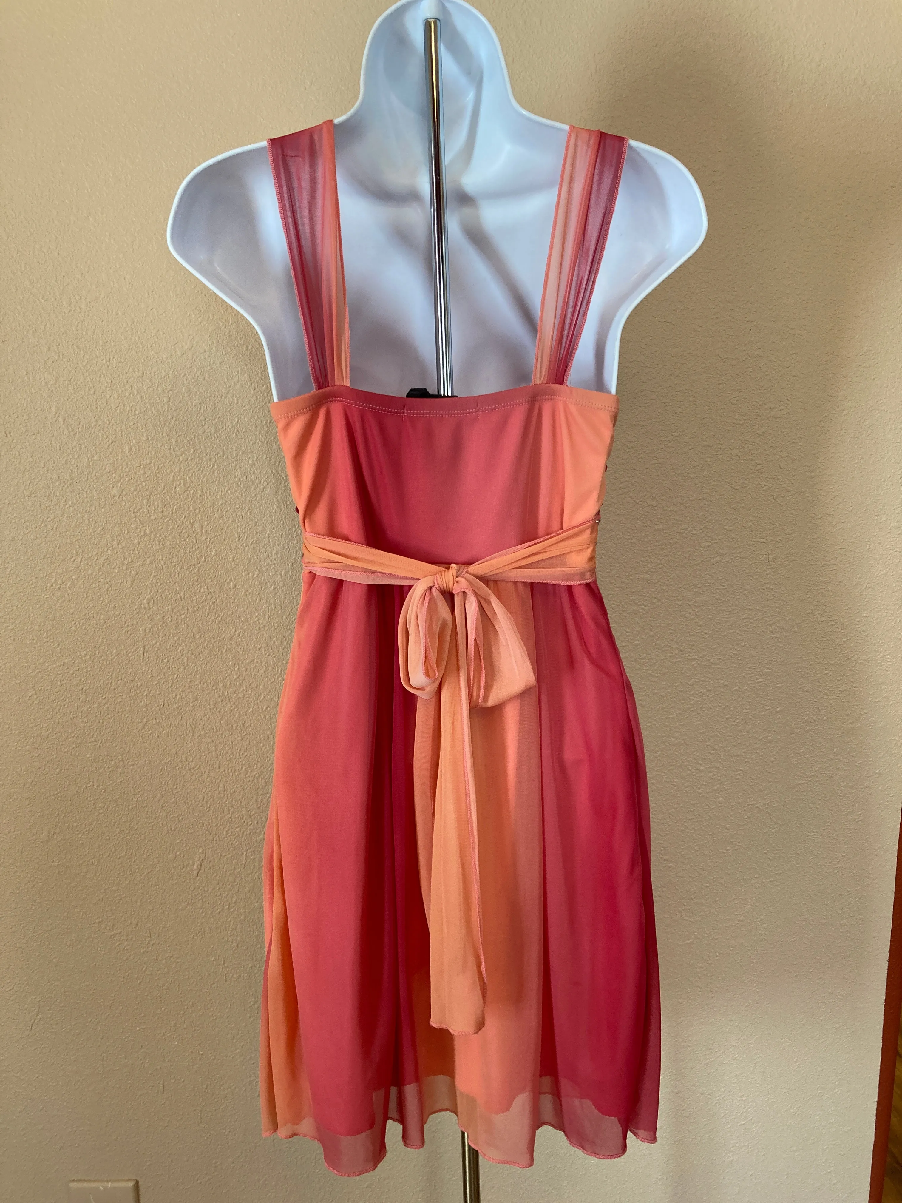 La Belle Ladies Prom Dress Medium Orange & Red Tones