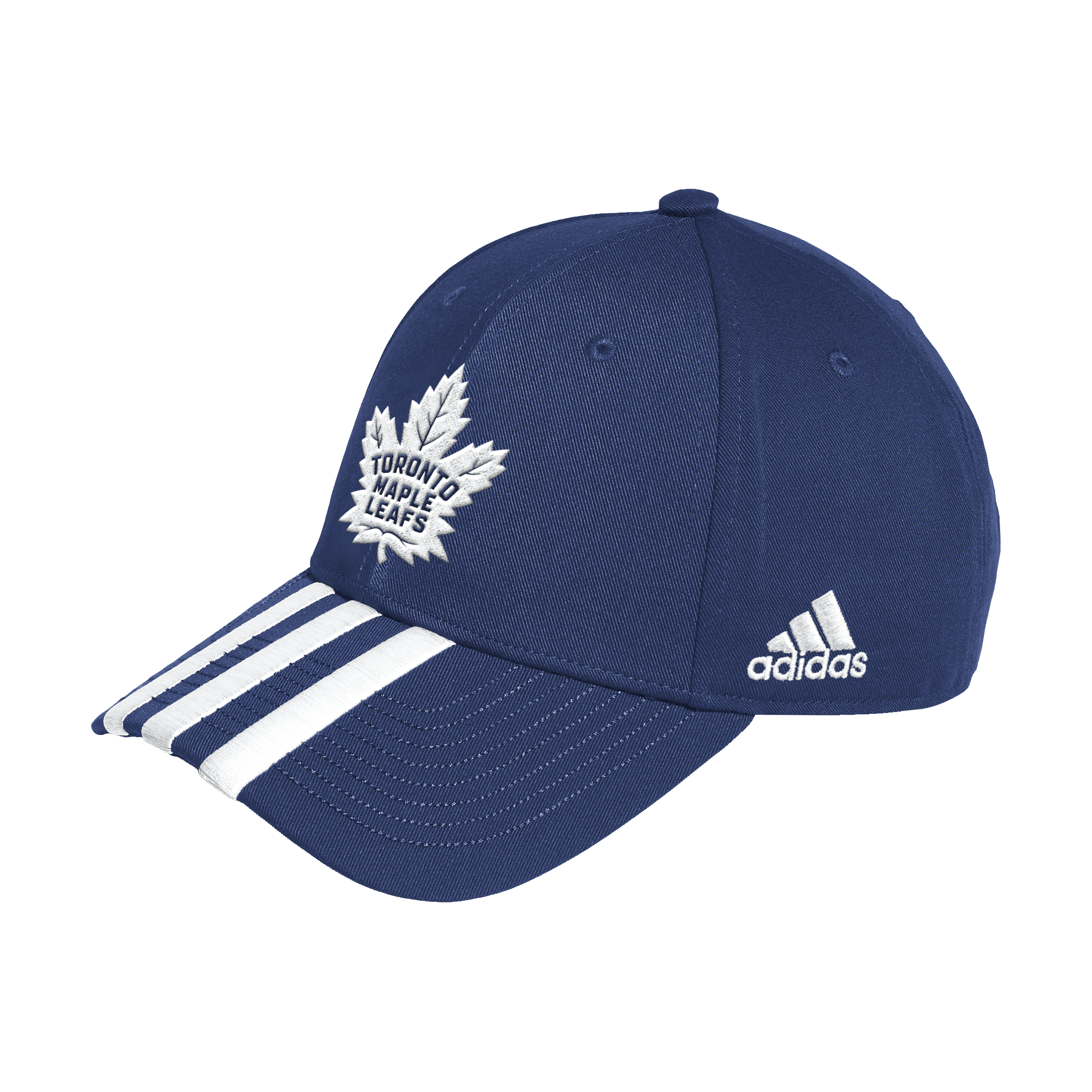 Maple Leafs Adidas Men's Prim Logo 3 Stripe Adjustable Hat