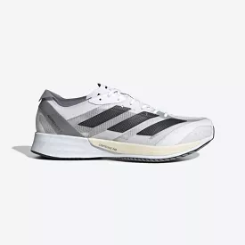 Men's adidas Adizero Adios 7, White/Black/Grey, 11.5 D Medium