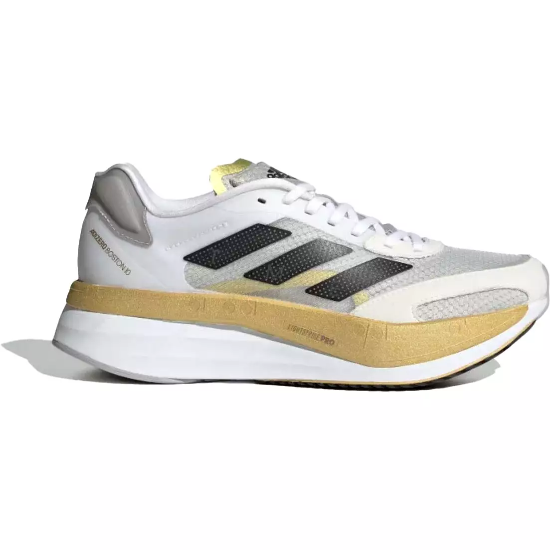 Men's Adidas Adizero Boston 10 TME, White/Black/Grey, 12 D Medium