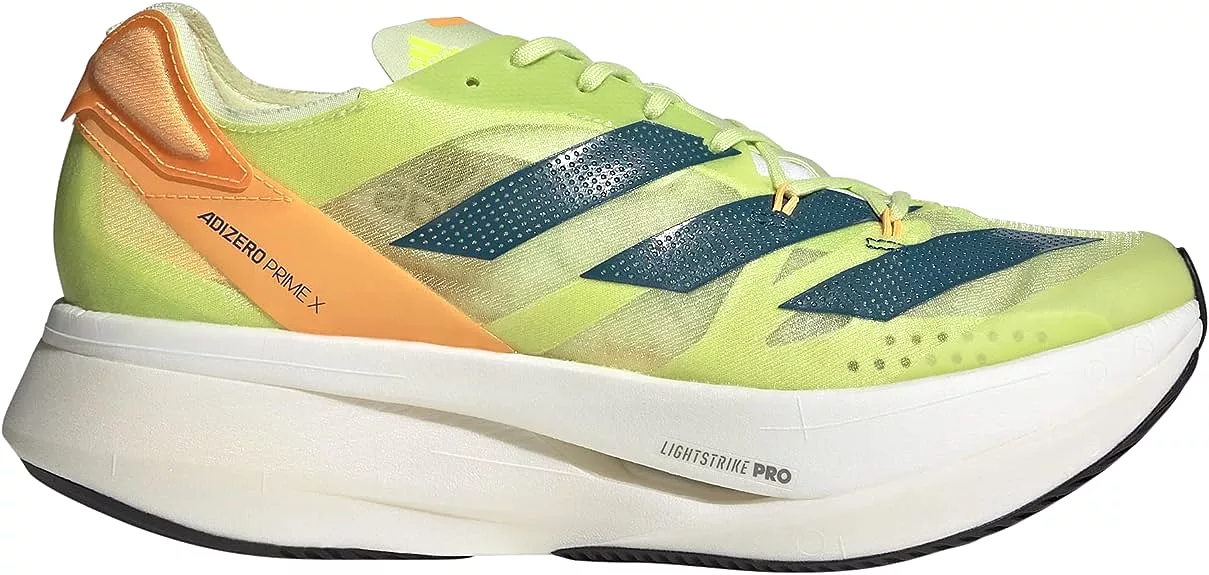 Men's Adidas Adizero Prime X Pulse, Lime/Real Teal/Flash Orange, 9 D Medium