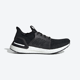 Men's adidas Ultraboost 19, Black/Black/White, 12 D Medium