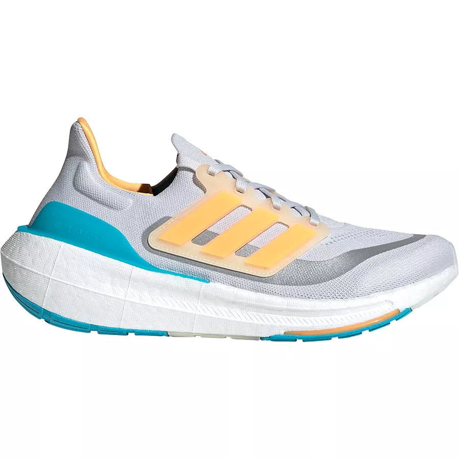 Men's Adidas Ultraboost Light, Dash Grey/Flash Orange/Lucid Cyan, 10.5 D Medium