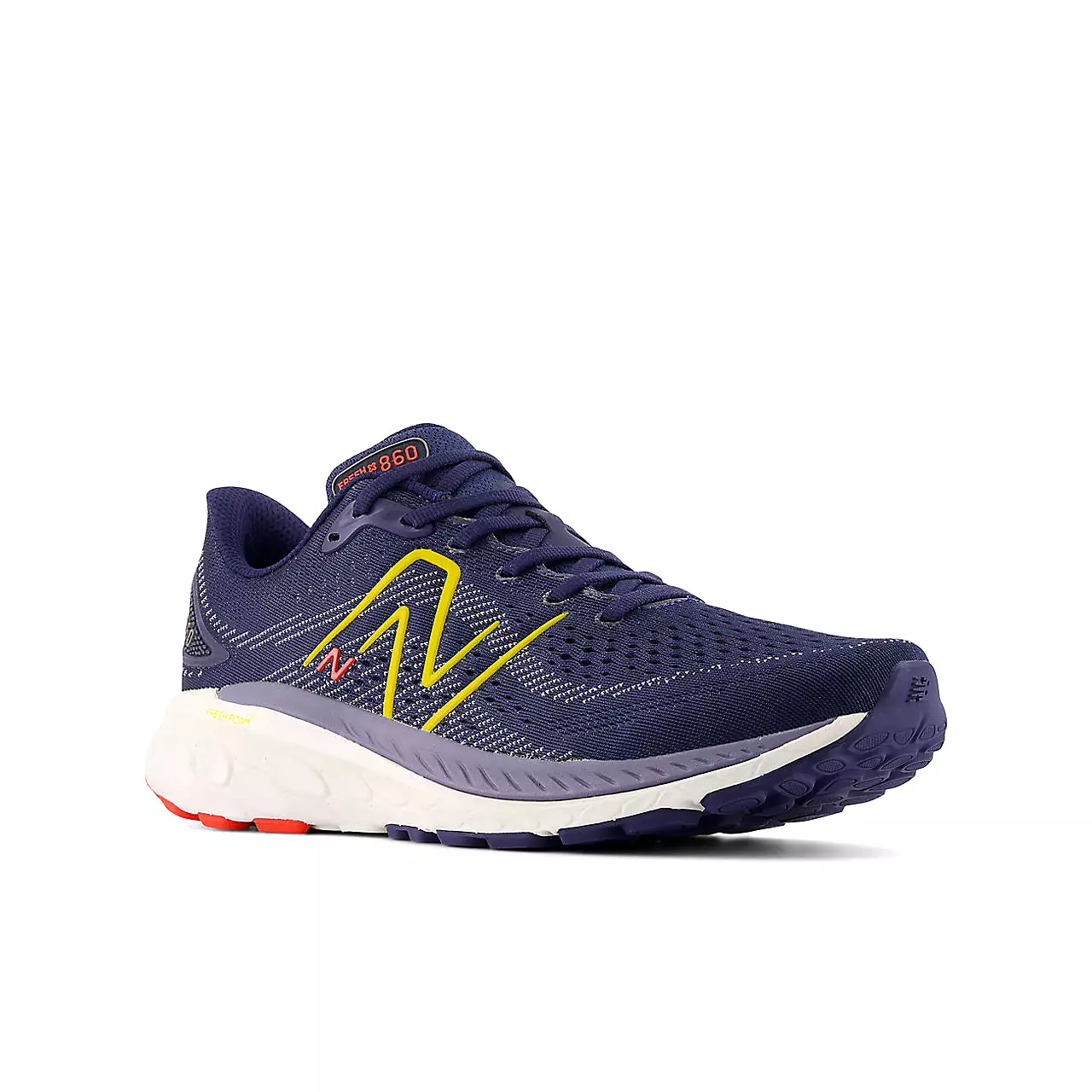 New Balance Fresh Foam X 860 v13 Wide (Mens) - Navy with ginger lemon and neo flame