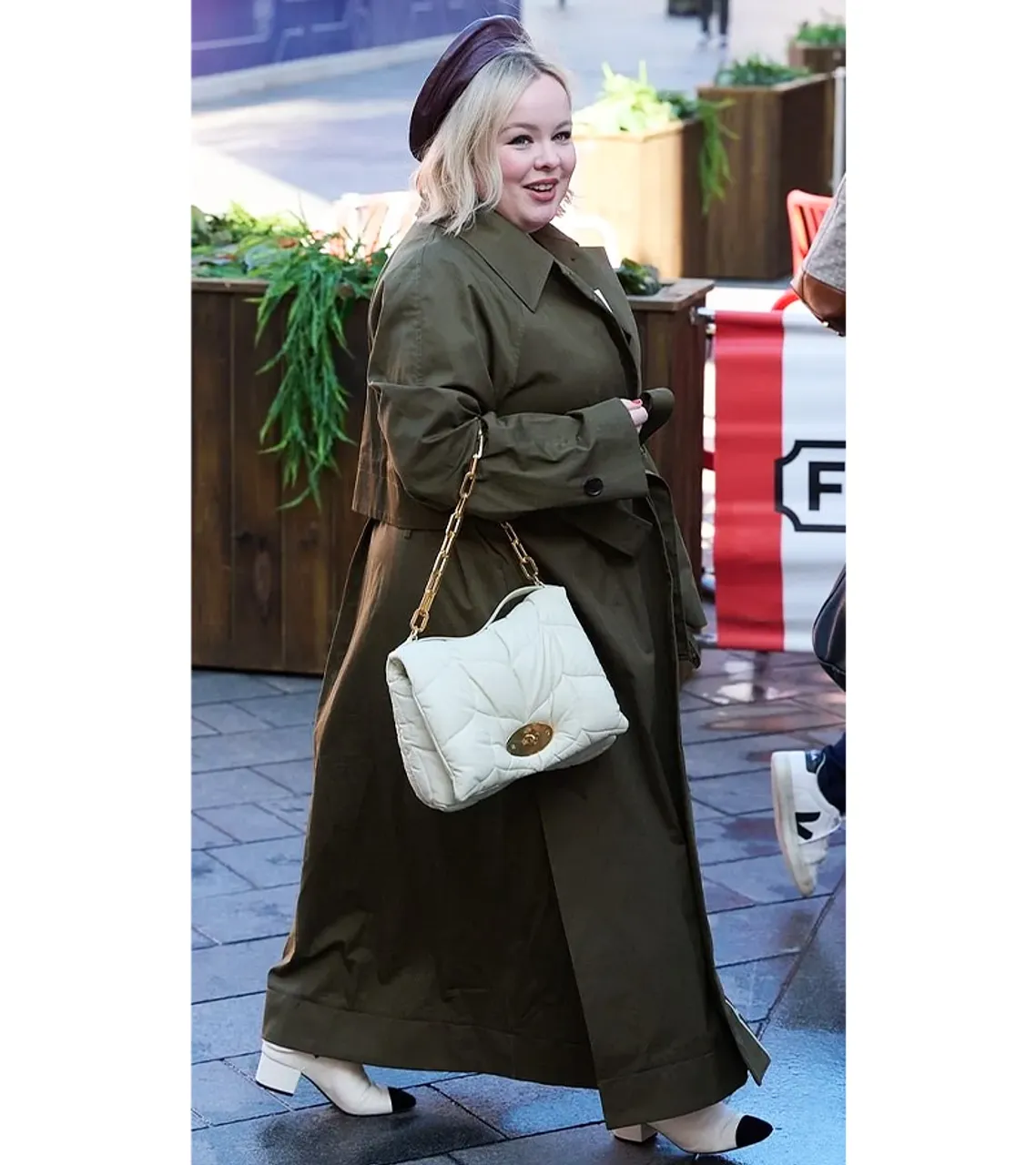 Nicola Coughlan Forest Green UK Wrap Coat