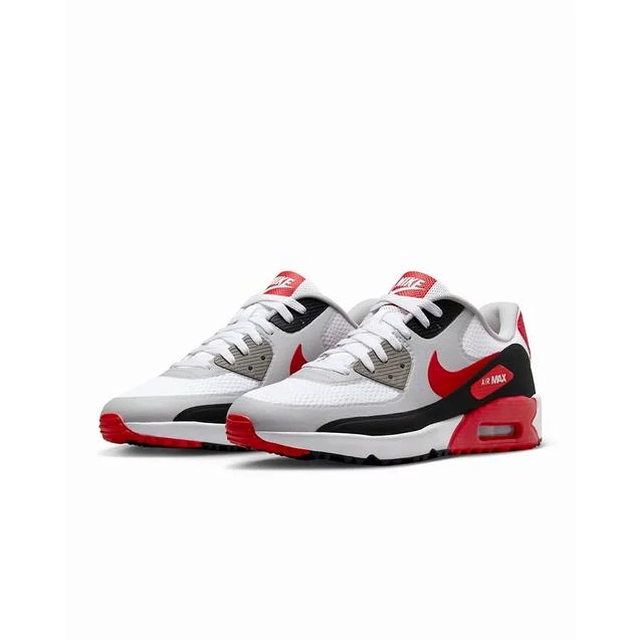 Nike Air Max 90 G TB Spikeless Golf Shoe - Grey/Red