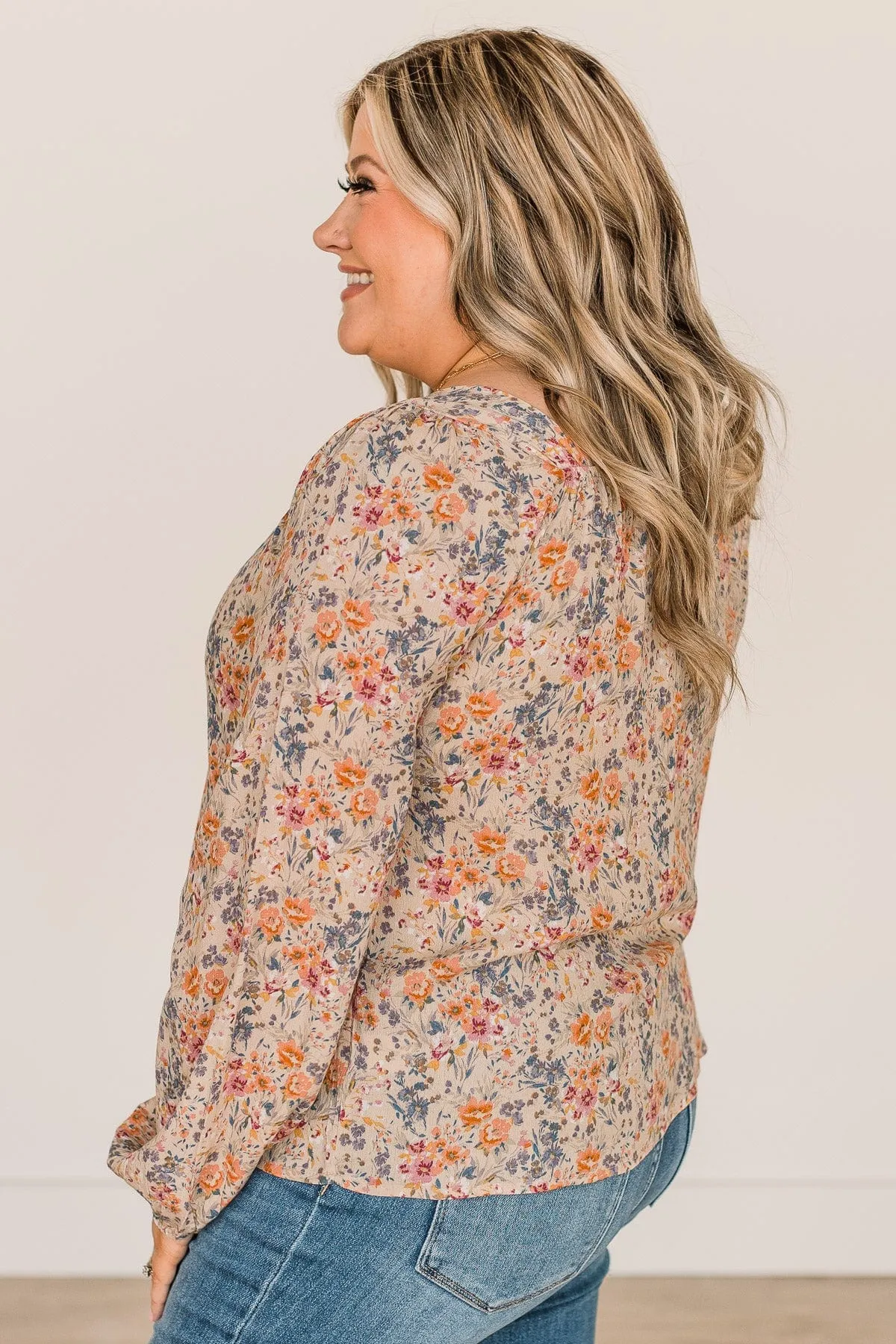 No Better Than This Floral Blouse- Taupe