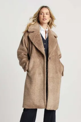 Polly Long Faux Fur Coat - Latte