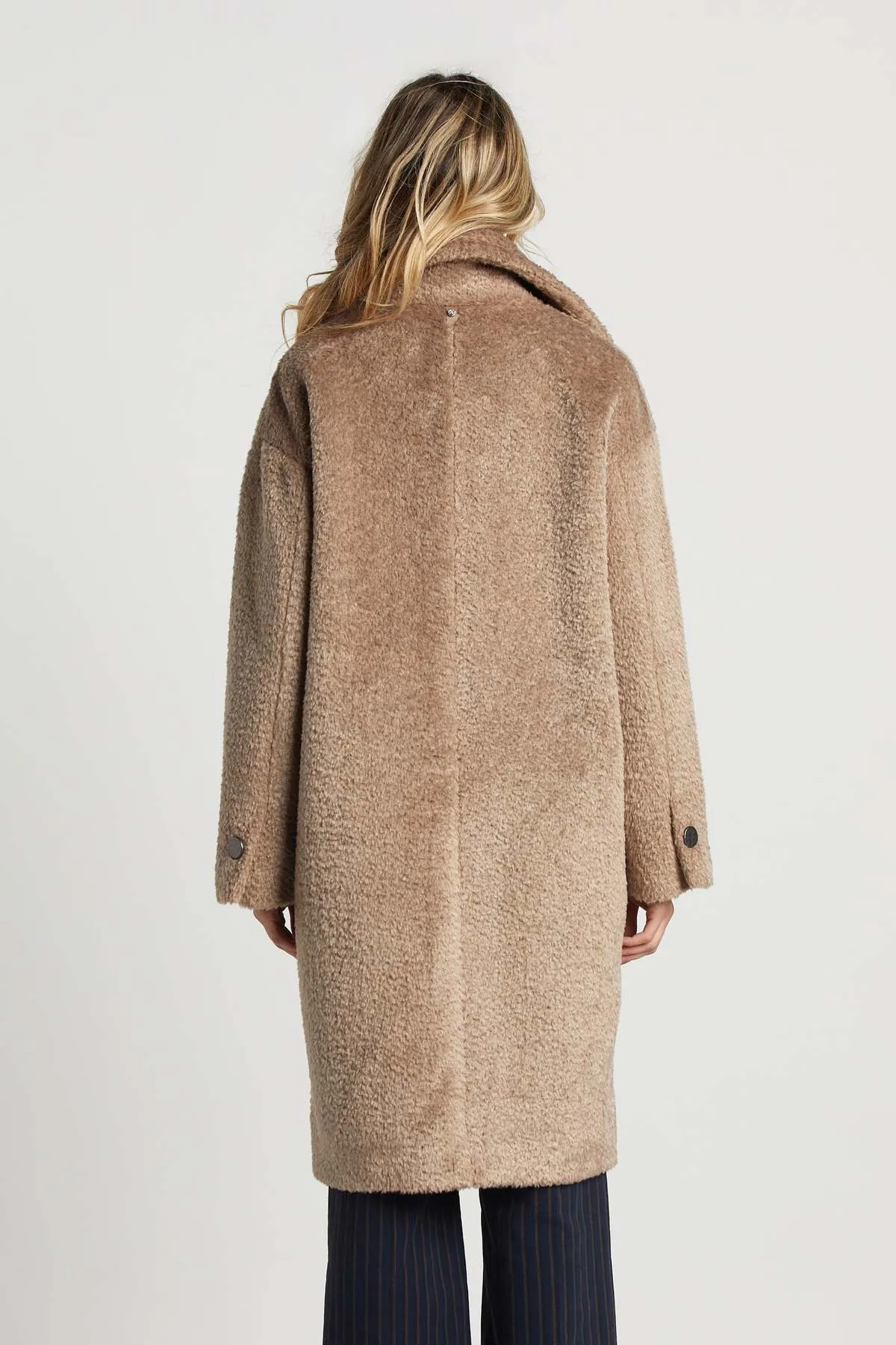 Polly Long Faux Fur Coat - Latte