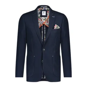 R2 AMSTERDAM Half Lined Multi Stitch Navy Jacket | Menswear Online