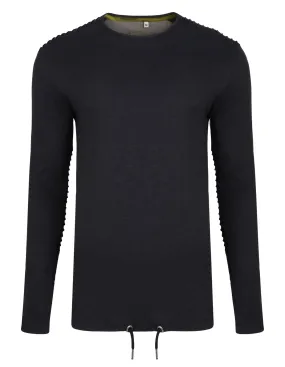 Ringspun Twiss Long Sleeve Plain T-Shirt Black